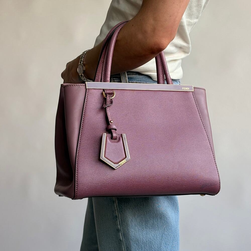 Fendi 2Jours Tote - Lilac/Old Rose Vitello Elite Leather